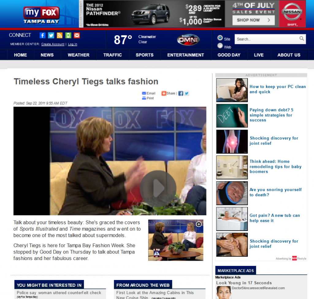 Good Day Tampa Bay Fox 13 With Cheryl Tiegs Tampa Bay Fashion Week